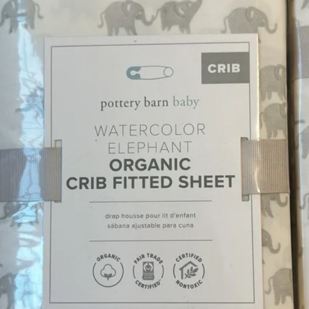 Euc! Set Of 3- Pottery BARN Kids- Organic Crib Fitted Sheets
